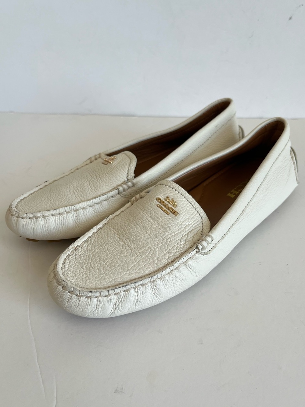 Coach Marley Leather Driver Loafers Chalk White Size 8.5B - Picture 11 of 11